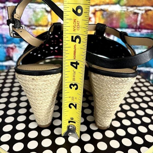 Michael Michael Kors Leather Upper Espadrille Wedge Cut Out Sandals 7.5 - Picture 3 of 10
